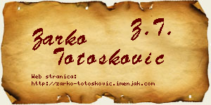 Žarko Totošković vizit kartica